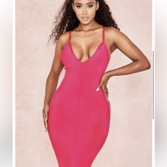 House of CB Savannah Deep V Bandage Midi Dress - Picture 12 of 14